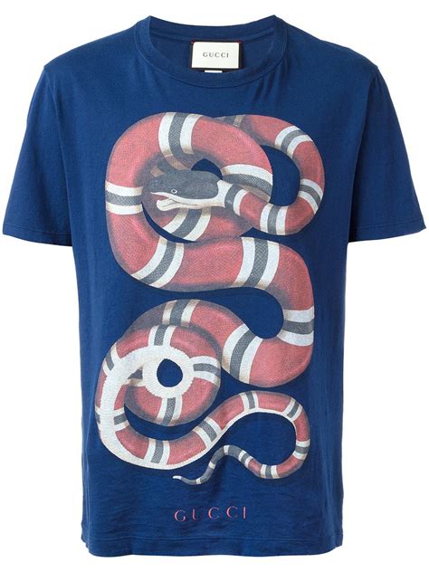 gucci snake t shirt blue